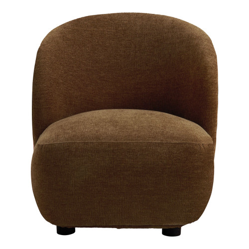 Sillón LISETTE de tela de terciopelo jaspeado - Tabaco - Modelo pequeño