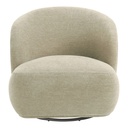 Sillón giratorio LISETTE en tejido de terciopelo jaspeado - Dune