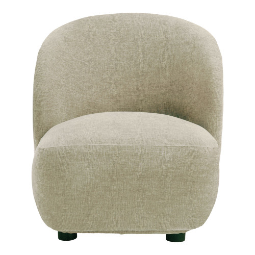 Sillón LISETTE en tela de terciopelo jaspeado - Dune - Modelo pequeño