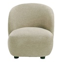 Sillón LISETTE en tela de terciopelo jaspeado - Dune - Modelo pequeño