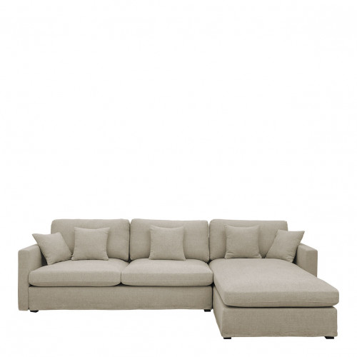 Sofá chaise ANGIE de lino - Beige