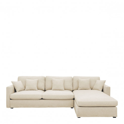[MERANGLE] Sofá Chaise ANGIE en mezcla de lino - Crudo
