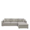 Sofá chaise ANGIE en mezcla de lino - Gris claro