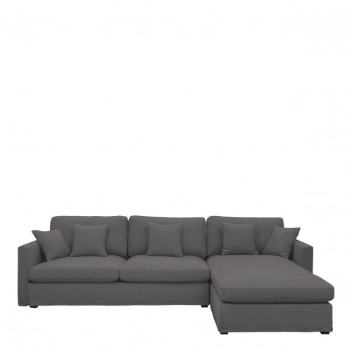 Sofá chaise ANGIE de lino - Gris oscuro