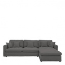 Sofá chaise ANGIE de lino - Gris oscuro
