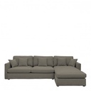 Sofá chaise ANGIE de lino - Taupe