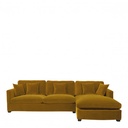 Sofá chaise ANGIE de terciopelo - Azafrán