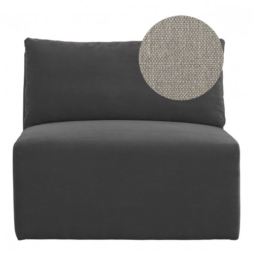 LOU Sofá de mezcla de lino - Gris claro - Módulo central - L. 91,5 cm