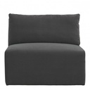 LOU Sofá de terciopelo de algodón - Gris oscuro - Módulo central - L. 91,5 cm
