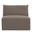 LOU Sofá de terciopelo de algodón - Taupe - Módulo central - L. 91,5 cm