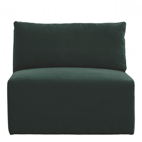 [B10148] Sofá LOU ​​en Terciopelo de Algodón - Verde Bosque - Módulo Central - L. 91,5 cm