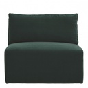 Sofá LOU ​​en Terciopelo de Algodón - Verde Bosque - Módulo Central - L. 91,5 cm