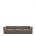 Sofá LOU ​​de Terciopelo de Algodón - 3 Módulos - L. 297 cm - Taupe