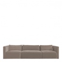 Sofá LOU ​​de Terciopelo de Algodón - 3 Módulos - L. 336 cm - Taupe