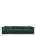 Sofá LOU ​​de Terciopelo de Algodón - 3 Módulos - L. 336 cm - Verde Bosque