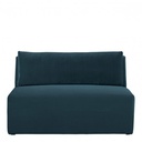 Sofá LOU ​​de Terciopelo de Algodón - Azul Pavo Real - Módulo Central - L. 130 cm