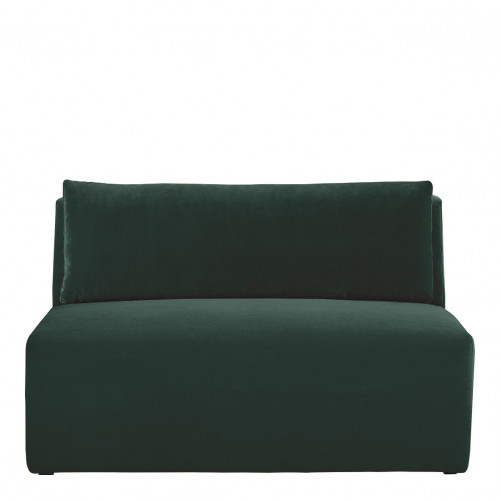 Sofá LOU ​​de terciopelo de algodón - Verde bosque - Módulo central - L. 130 cm