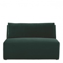 Sofá LOU ​​de terciopelo de algodón - Verde bosque - Módulo central - L. 130 cm