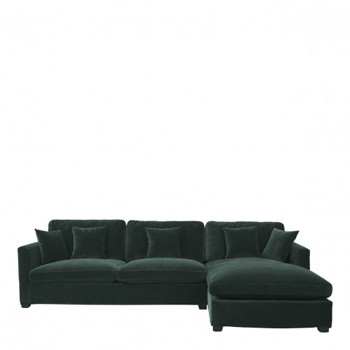 [MERANGVVF] Sofá chaise ANGIE de terciopelo - Verde bosque