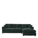 Sofá chaise ANGIE de terciopelo - Verde bosque