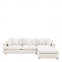 Sofá chaise ANGIE de lino - Blanco
