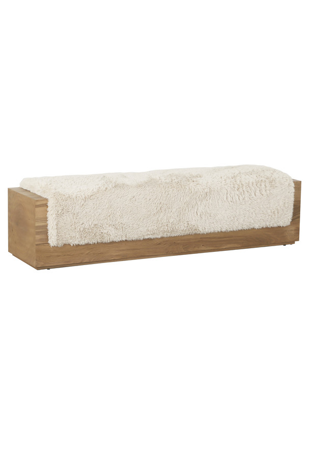 [377WB1595] BANQUETA MONSTERA ROBLE Y TAPIZADO