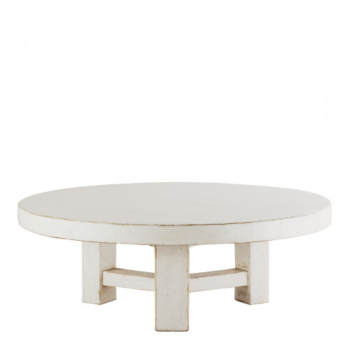 [B10284] BAO Recycled Elm Coffee Table - Large Model - ø 105 cm - White