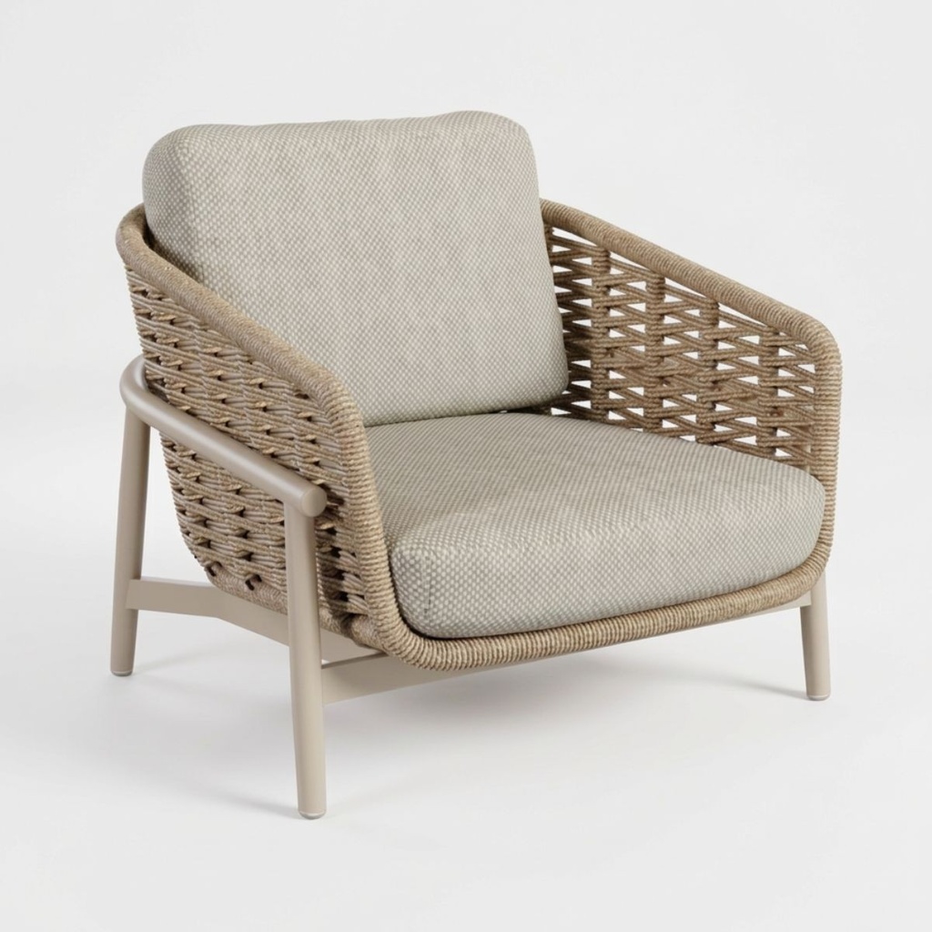 SILLON DE ALUMINIO Y CUERDA TRENZADA 1 PLAZA (91X89,5X72,5) SH41CM