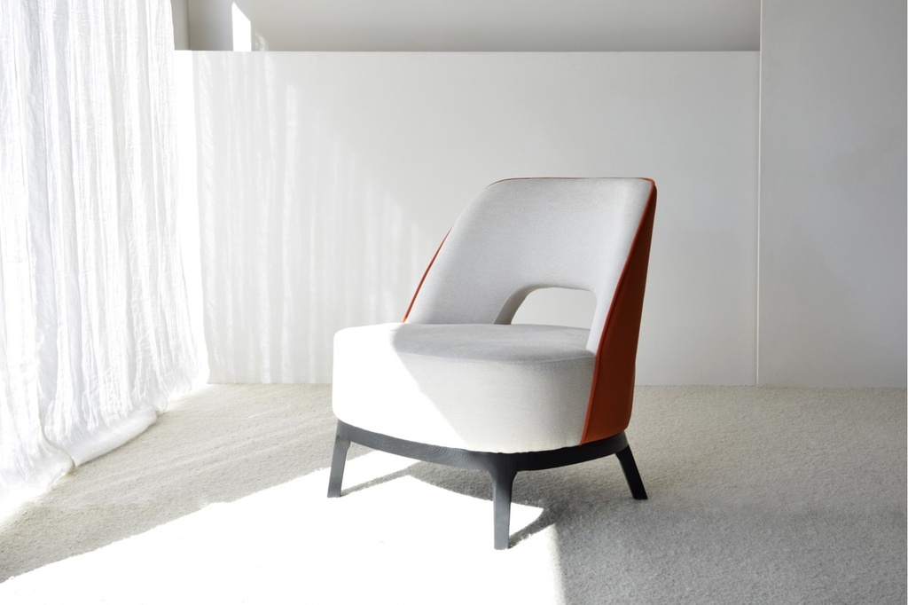 BUTACA DOBLE TAPIZADO ROJO BEIGE
