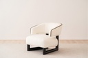 BUTACA NEO. BLANCO ROTO Y MADERA NEGRO