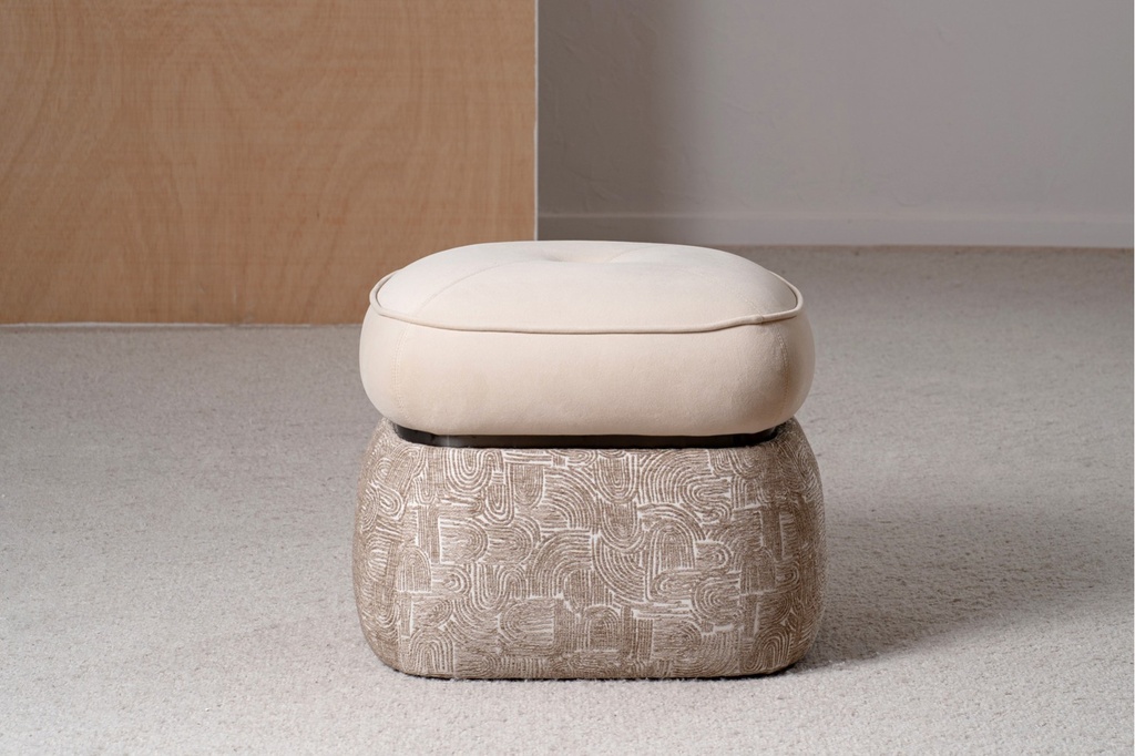 SET 2 PUFS DUNA. BEIGE Y CAMEL