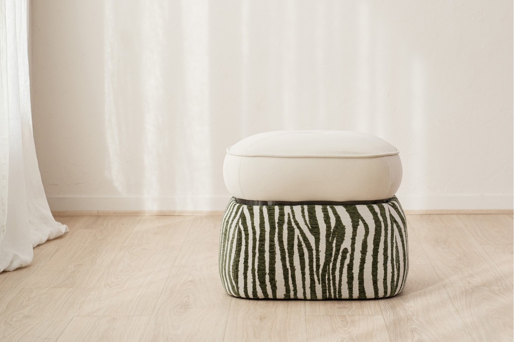 [34LS25137C] SET DE 2 PUFS DUNA. MARFIL Y VERDE