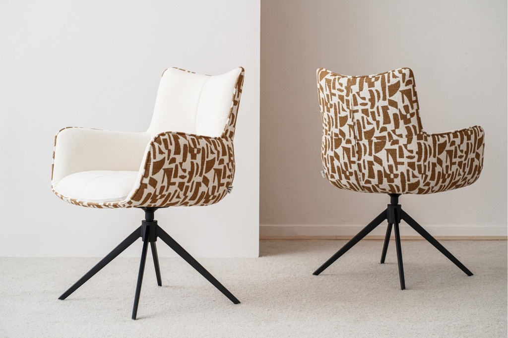 SET 2 SILLAS GIRATORIA SAEL. BEIGE. OCRE