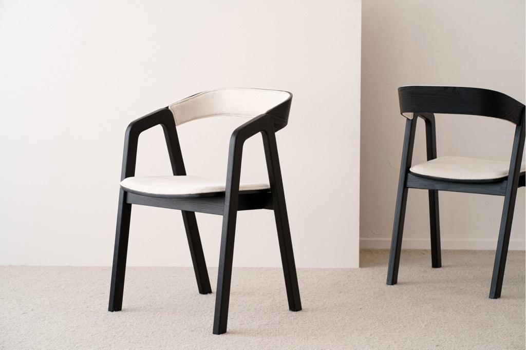 [34SW2490N] SET 2 SILLAS AIRA.MADERA. NEGRO BEIGE