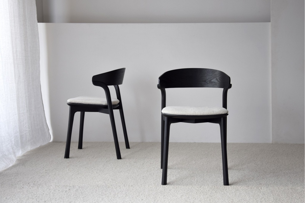 [34SW2487N] SET 2 SILLAS EMMA.MADERA. NEGRO BEIGE