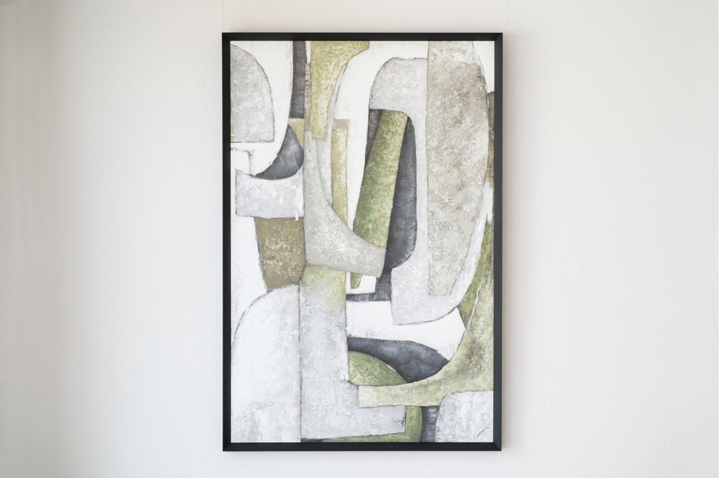 CUADRO ABSTRACTO FORMAS N1.VERDE-GRIS