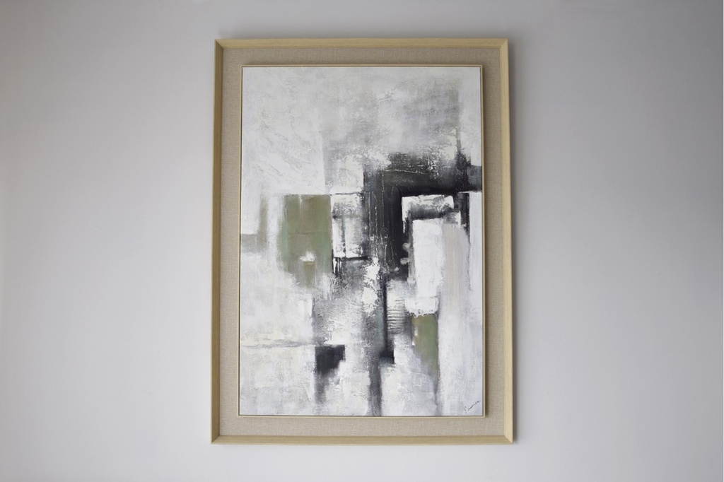 [34SI24211] CUADRO TEXTURA VERDE NEGRO 1. MARCO LINO