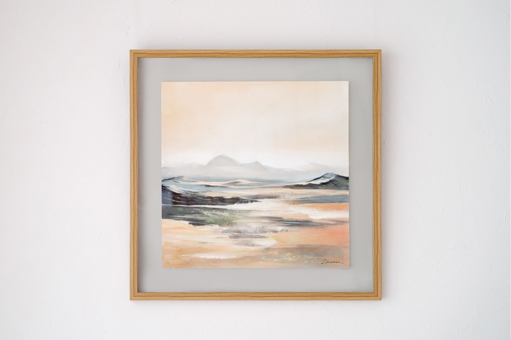 [34SI24392] CUADRO ABSTRACTO HORIZONTE N2. OCRE GRIS