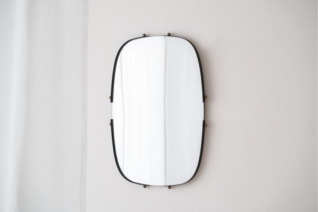 [34BH25027] ESPEJO DECORATIVO DE PARED. METAL NEGRO