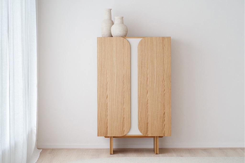[34H2318AR] ARMARIO CURVA. ROBLE NATURAL, ARENA MATE