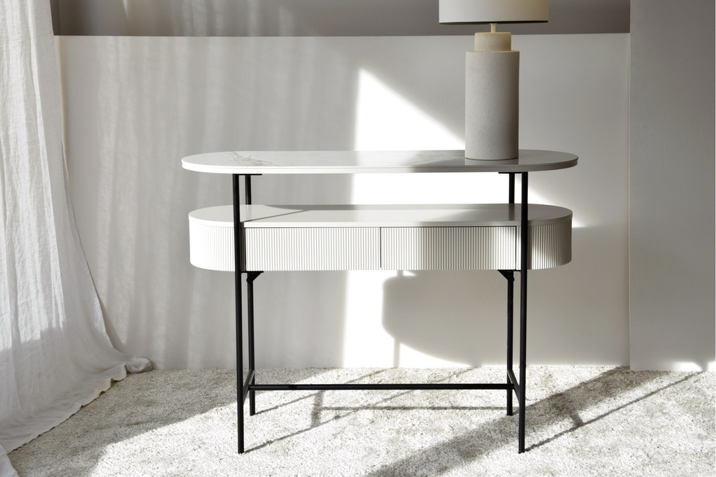 CONSOLA N.24.CERÁMICO BLANCO Y GRIS