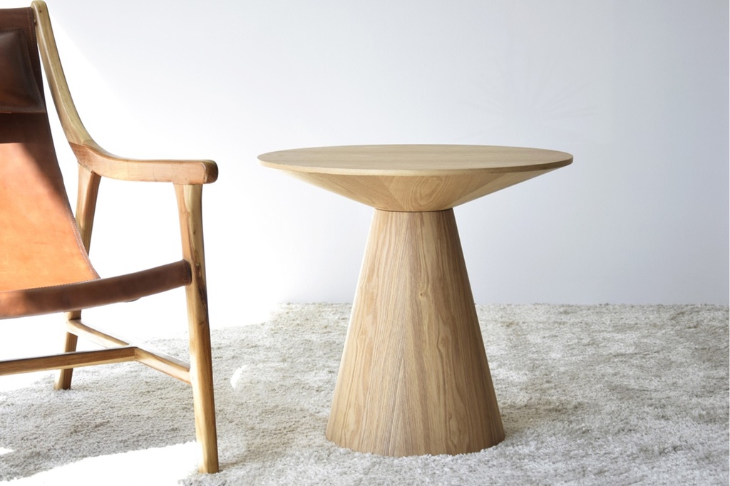 MESA AUXILIAR REDONDA FRESNO NATURAL