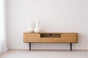 MUEBLE TV NEO. ROBLE Y METAL NEGRO MATE