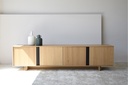 MUEBLE TV ROBLE NATURAL,METAL NEGRO MATE