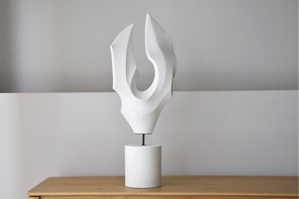 ESCULTURA VENTO. CERÁMICA BLANCO
