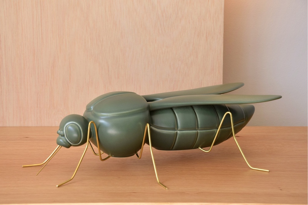 [TP337V] ESCULTURA MOSQUITO. VERDE MILITAR MATE