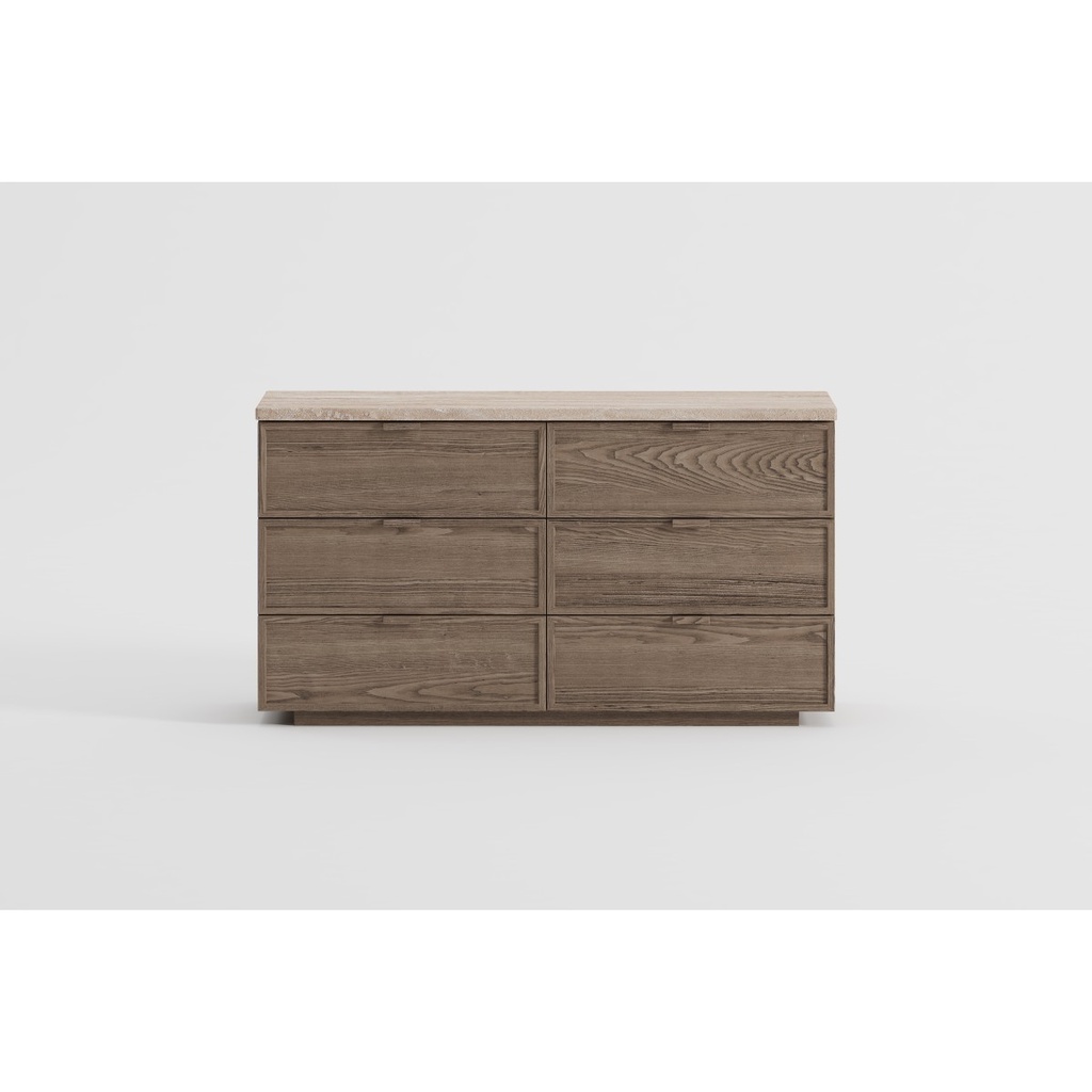 COMODA ACABADO ROBLE NATURAL Y TRAVERTINO (180X45X85)