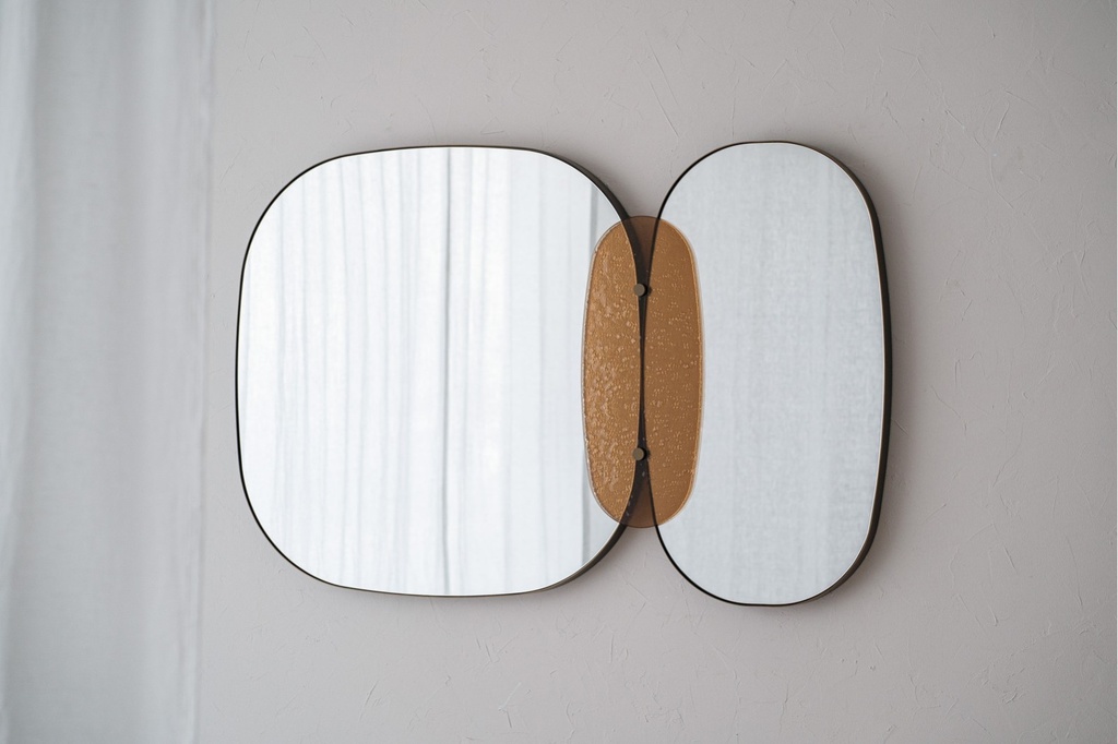ESPEJO DE PARED CON VIDRIO ÁMBAR