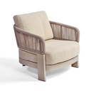 Sillón bajo de cuerda y tapizado arena
