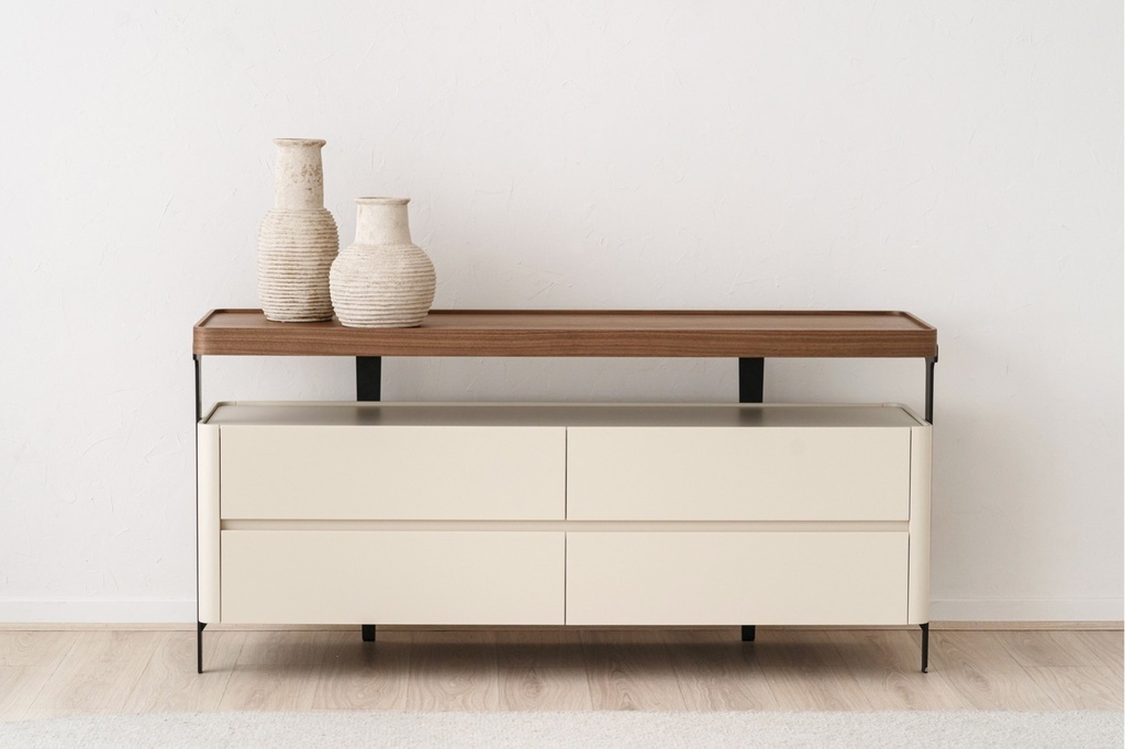 CÓMODA SARELA LACADO BEIGE MATE NOGAL
